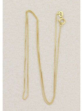 10k Yellow Gold Box Chain Necklace 18" Chain Dainty Fine 0.5mm